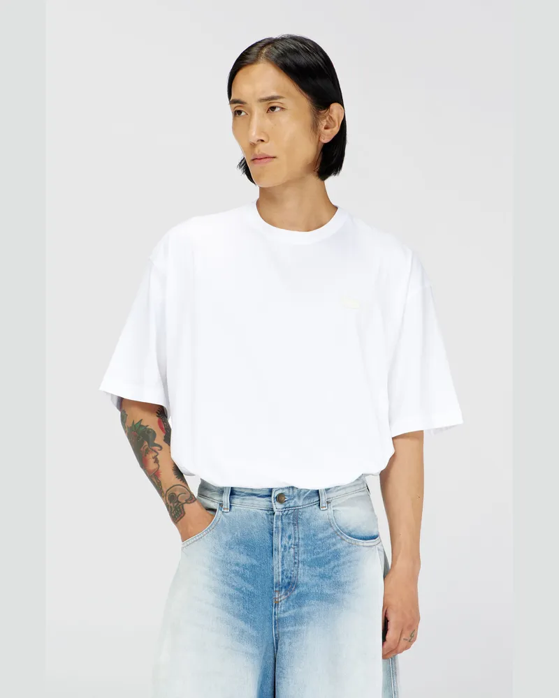 Diesel T-Shirt aus Baumwolle mit Oval D Logo und Grafik - T-Shirts - Herren - Weiss Weiss