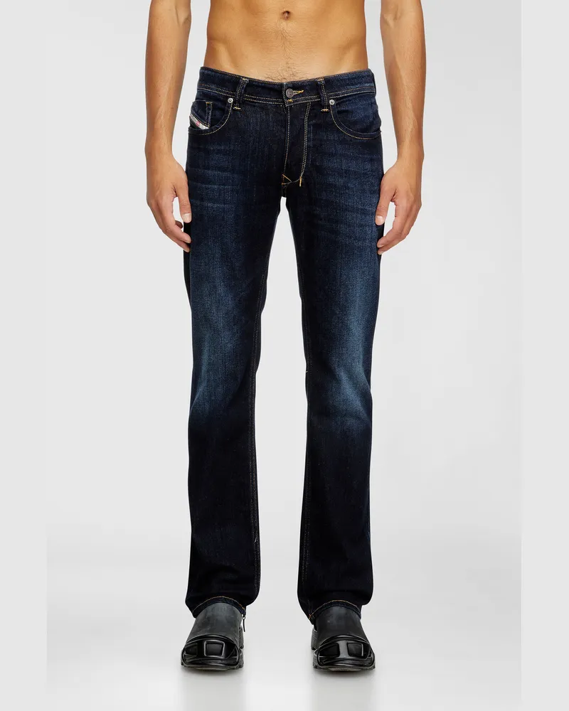 Diesel Regular Jeans Low Waist 1985 Larkee, Dunkelblau, Knopfverschluss Blau
