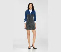 Rippstrick-Minikleid mit zweifarbigem Denim-Effekt - Kleider - Damen - Bunt