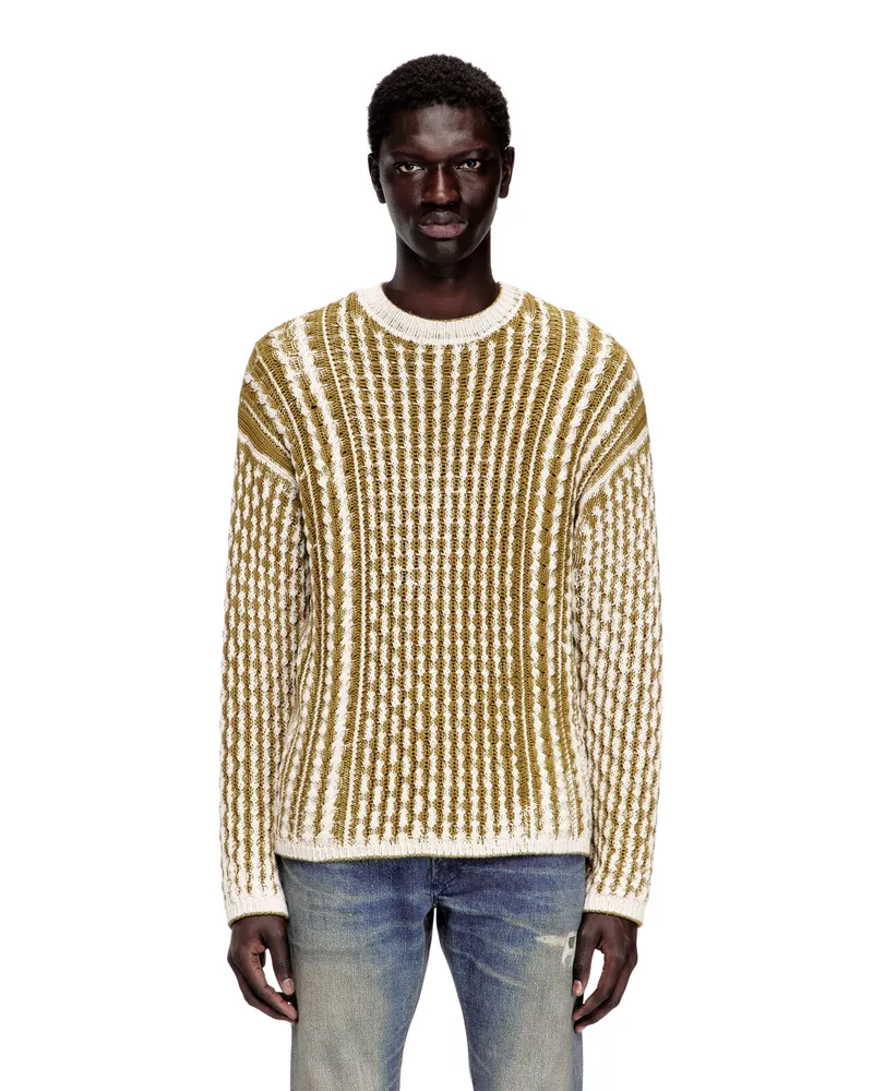Diesel Kabelgestrickter Pullover mit umgekehrtem Druck - Strickwaren - Herren - Bunt Bunt