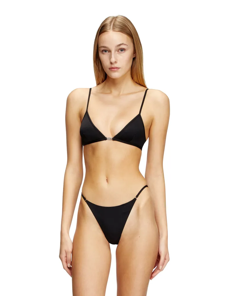 Diesel Triangle-BH aus Mikrofaser mit Oval D-Detail - BHs - Damen - Schwarz Schwarz