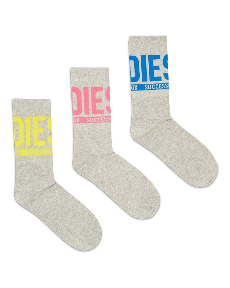 Diesel Socken mit Logo-Bündchen im Dreierpack - Socken - Herren - Grau Grau