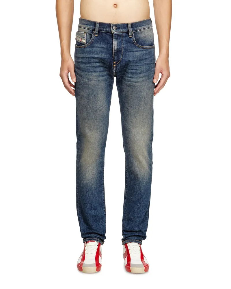 Diesel Slim Jeans Regular Waist 2019 D-Strukt, Dunkelblau, Reißverschluss Blau
