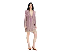 Kurzes Strickkleid im Zopfmuster - Kleider - Damen - Violett
