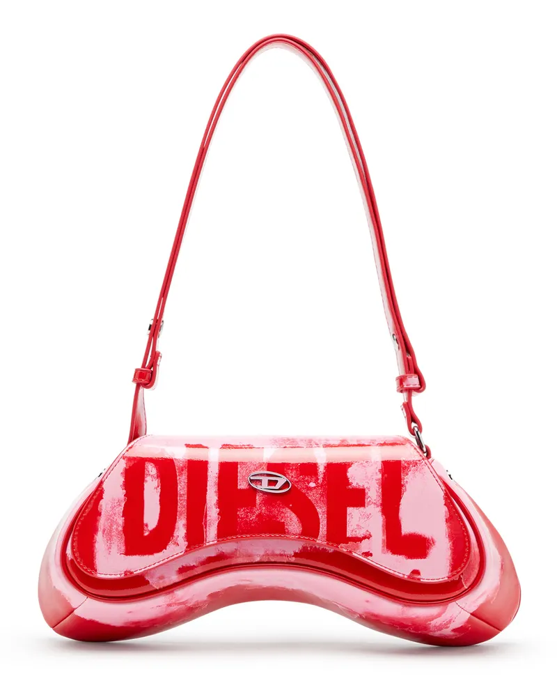 Diesel Play-Schultertasche mit glänzendem PU-Print - Schultertaschen - Damen - Bunt Bunt
