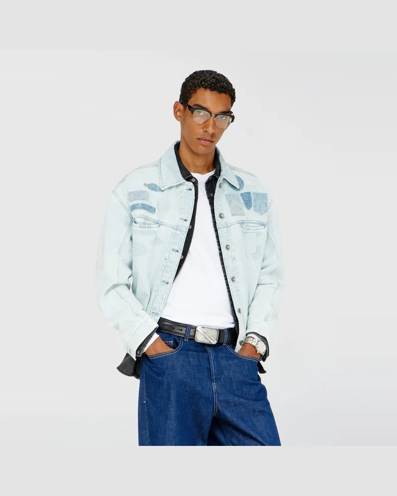 Diesel Denim overshirt mit patch-effekten - Denim jacken - Unisex - Blau Blau