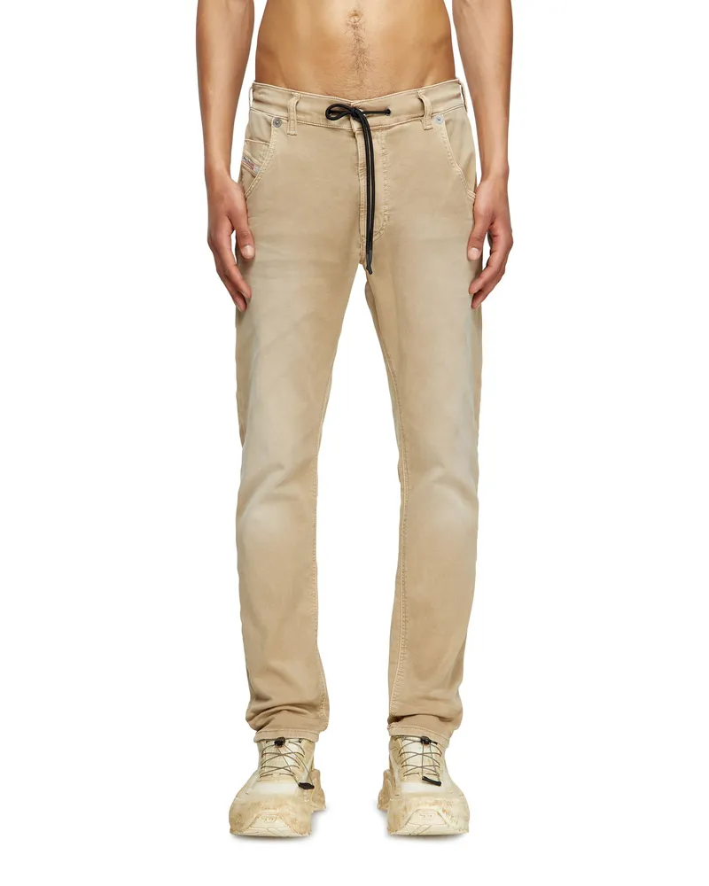 Diesel Regular Regular Waist 2032 D-Krooley Joggjeans, Farbig, Reißverschluss Beige