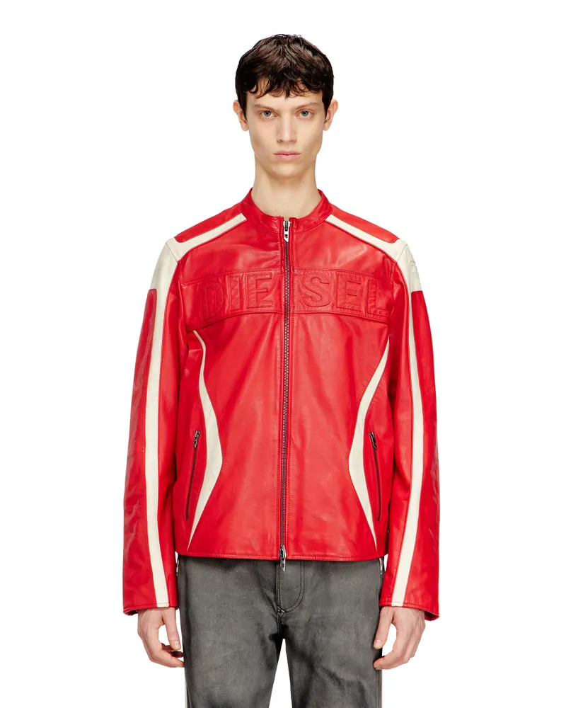 Diesel Colourblock-Leder-Bikerjacke - Lederjacken - Herren - Bunt Bunt