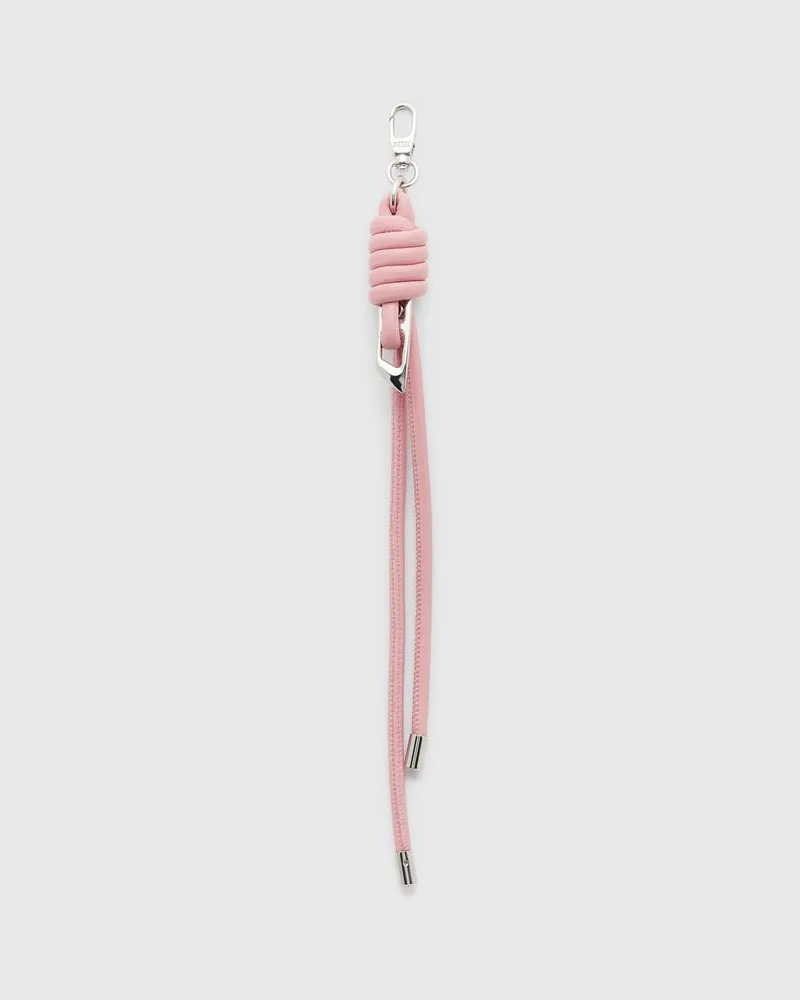 Diesel Anhänger mit geknoteten Riemen aus Metall und PU - Charms und Schlüsselanhänger - Unisex - Rosa Rosa