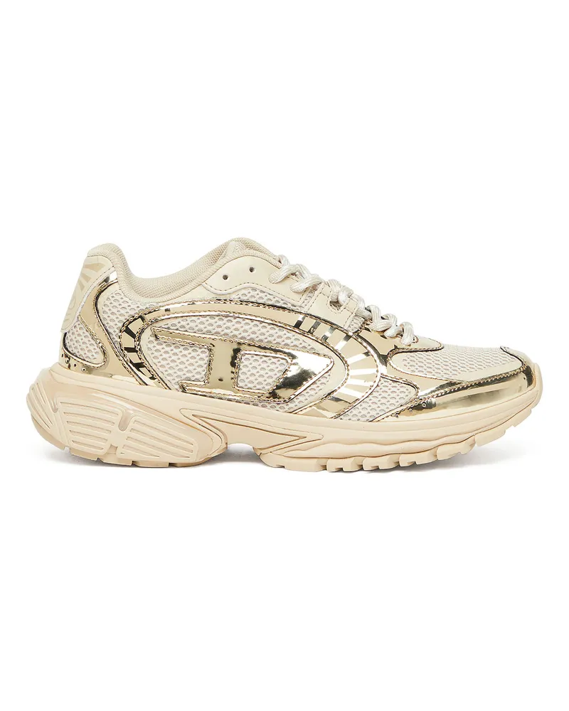 Diesel S-Pro-V-Dense-Sneakers aus Metallic-Mesh mit Oval D-Logo - Sneakers - Damen - Beige Beige