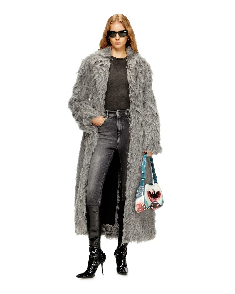 Diesel Zotteliger Mantel - Winterjacken - Damen - Grau Grau