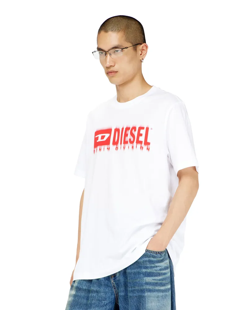 Diesel T-Shirt mit verschwommenem Diesel-Logo - T-Shirts - Herren - Weiss Weiss