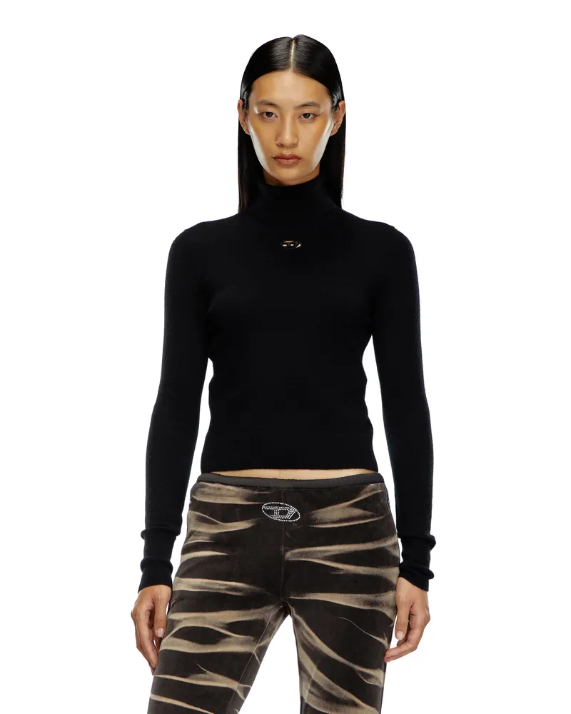 Diesel Rollkragenpullover aus Wolle und Kaschmir - Strickwaren - Damen - Schwarz Schwarz