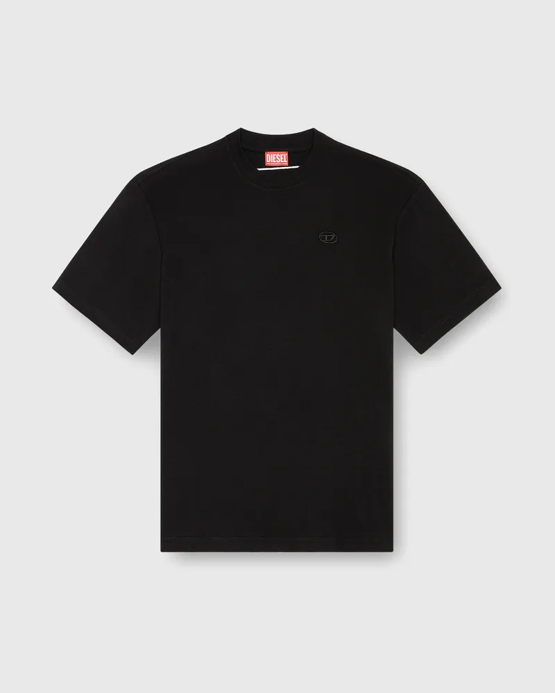 Diesel T-Shirt mit großer Oval D-Stickerei - T-Shirts - Herren - Schwarz Schwarz