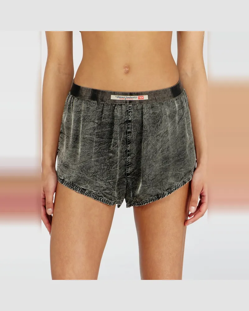 Diesel Kurze Hose aus behandelter, fließender Viskose - Hosen - Damen - Grau Grau