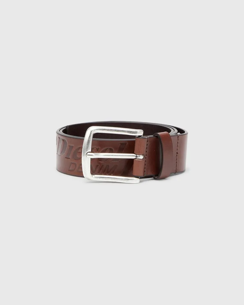 Diesel 4 cm Ledergürtel mit eingeprägtem Logo - Gürtel - Herren - Braun Braun