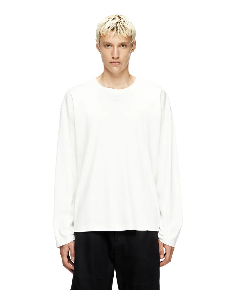 Diesel Langarm-T-Shirt mit Einsätzen - T-Shirts - Herren - Weiss Weiss