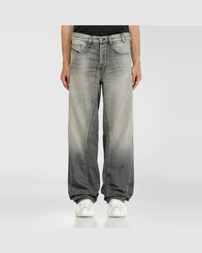 Diesel Relaxed Jeans Low Waist 2001 D-Macro, Grau, Knopfverschluss Grau