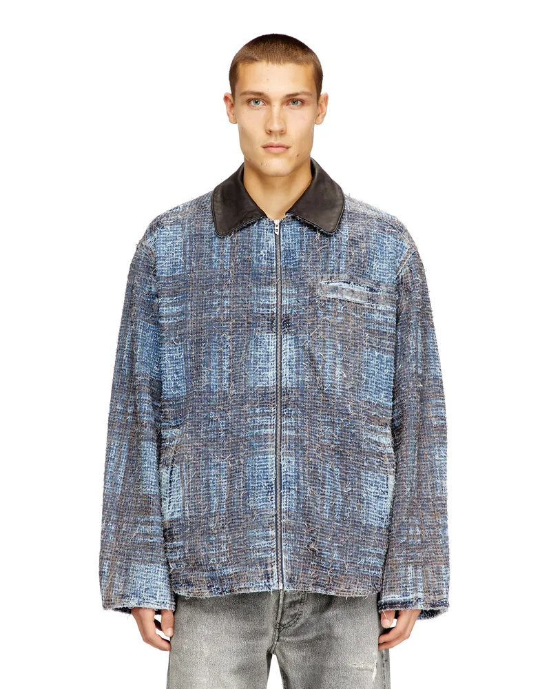 Diesel Jacke aus grafischem Bouclé-Denim - Denim jacken - Herren - Bunt Bunt