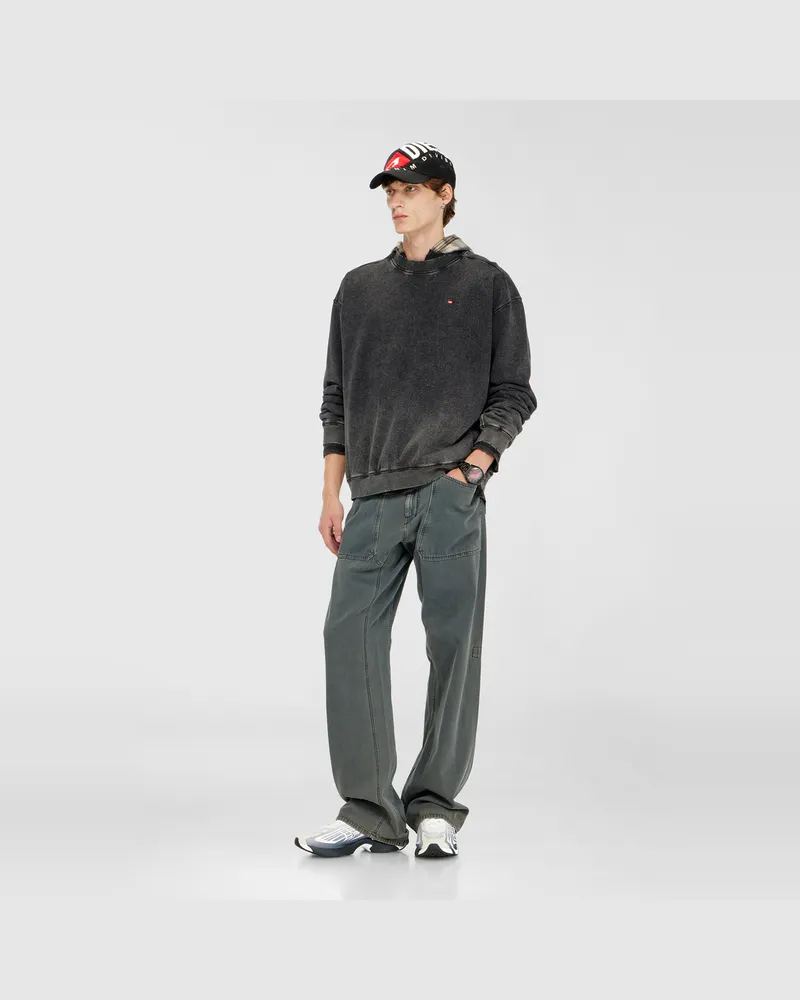 Diesel Sweatshirt aus Baumwolle mit verwaschenem Effekt - Sweatshirts - Herren - Grau Grau