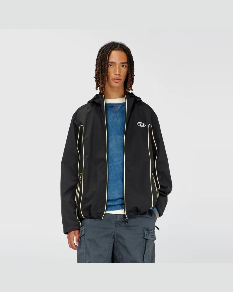 Diesel Windjacke mit Kontrastpaspelierung - Jacken - Herren - Schwarz Schwarz