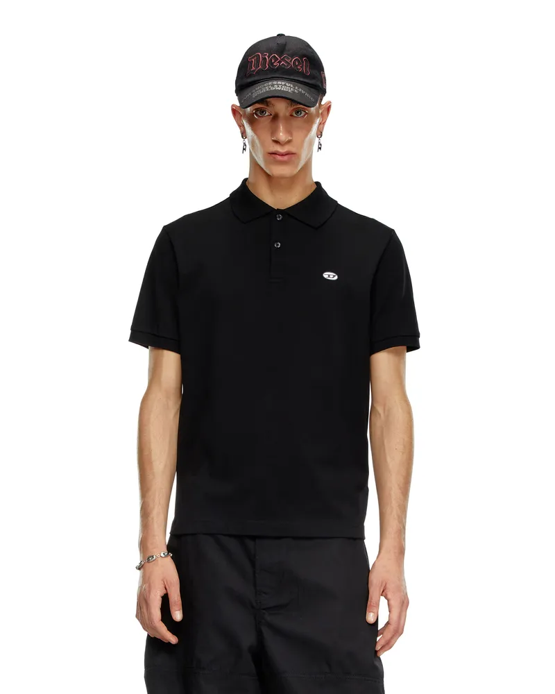 Diesel Poloshirt mit oval D Patch - Polohemden - Herren - Schwarz Schwarz