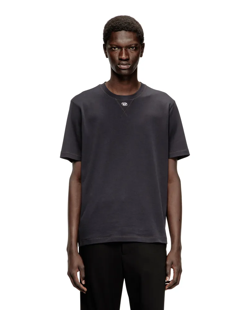 Diesel Regular T-shirt with crew neck and Oval D - T-Shirts - Herren - Grau Grau