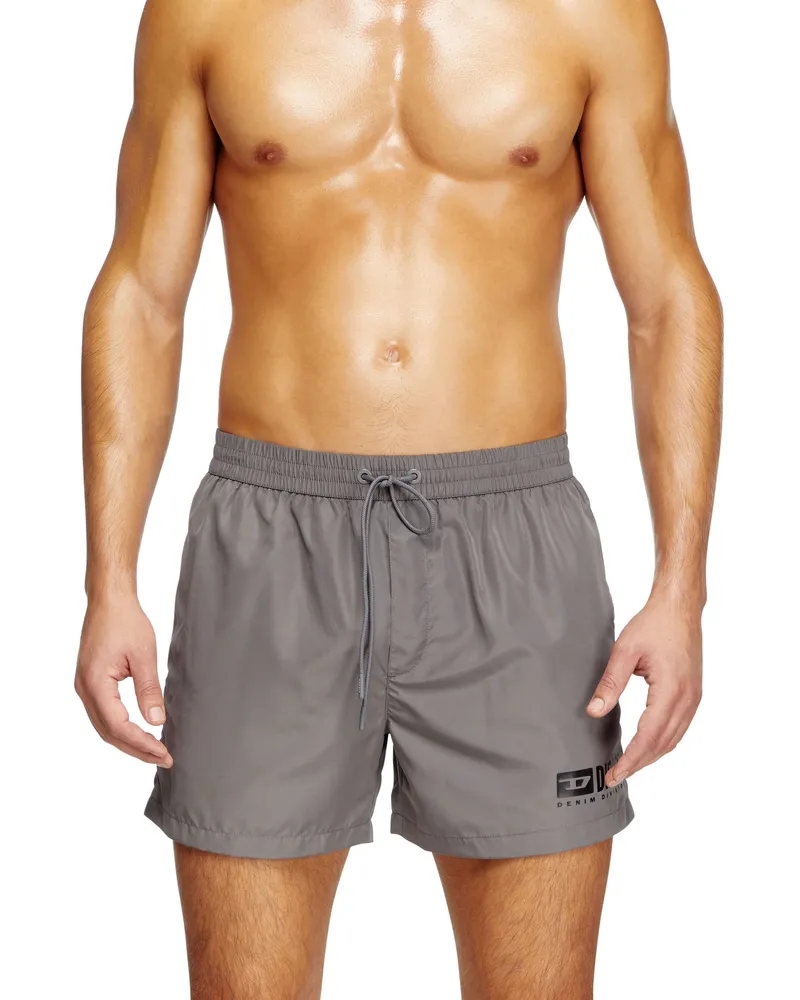 Diesel Mittellange Badeshorts mit Logo-Print - Badeshorts - Herren - Grau Grau