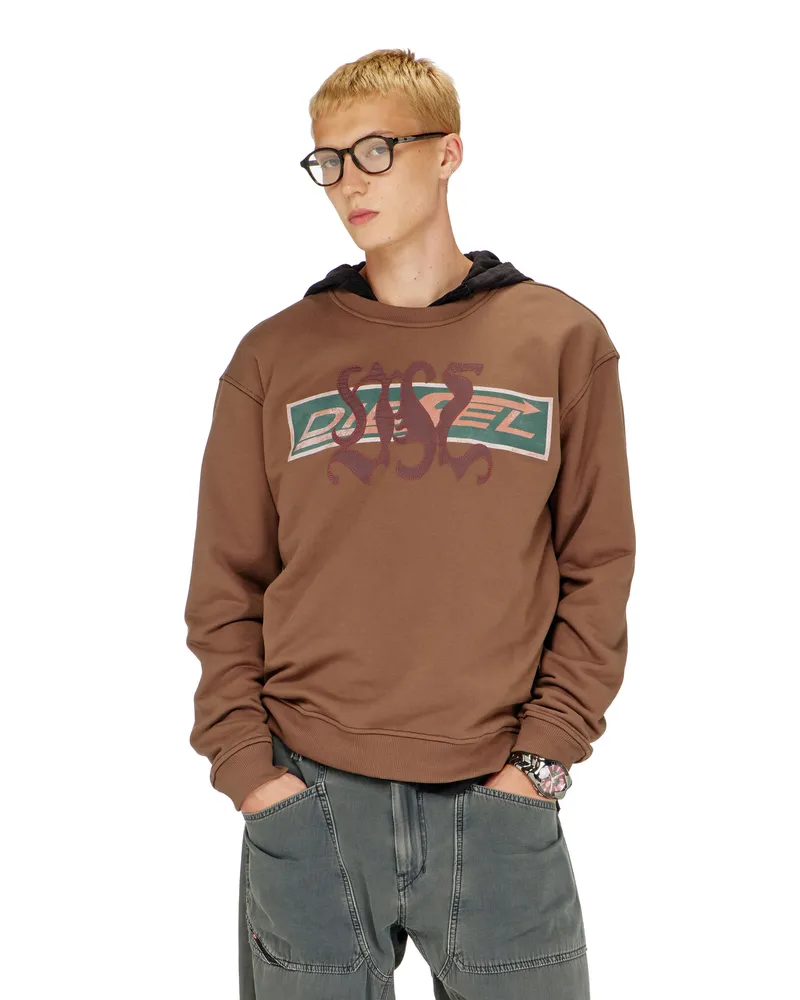 Diesel Sweatshirt mit grafischen Prints und patches - Sweatshirts - Herren - Braun Braun