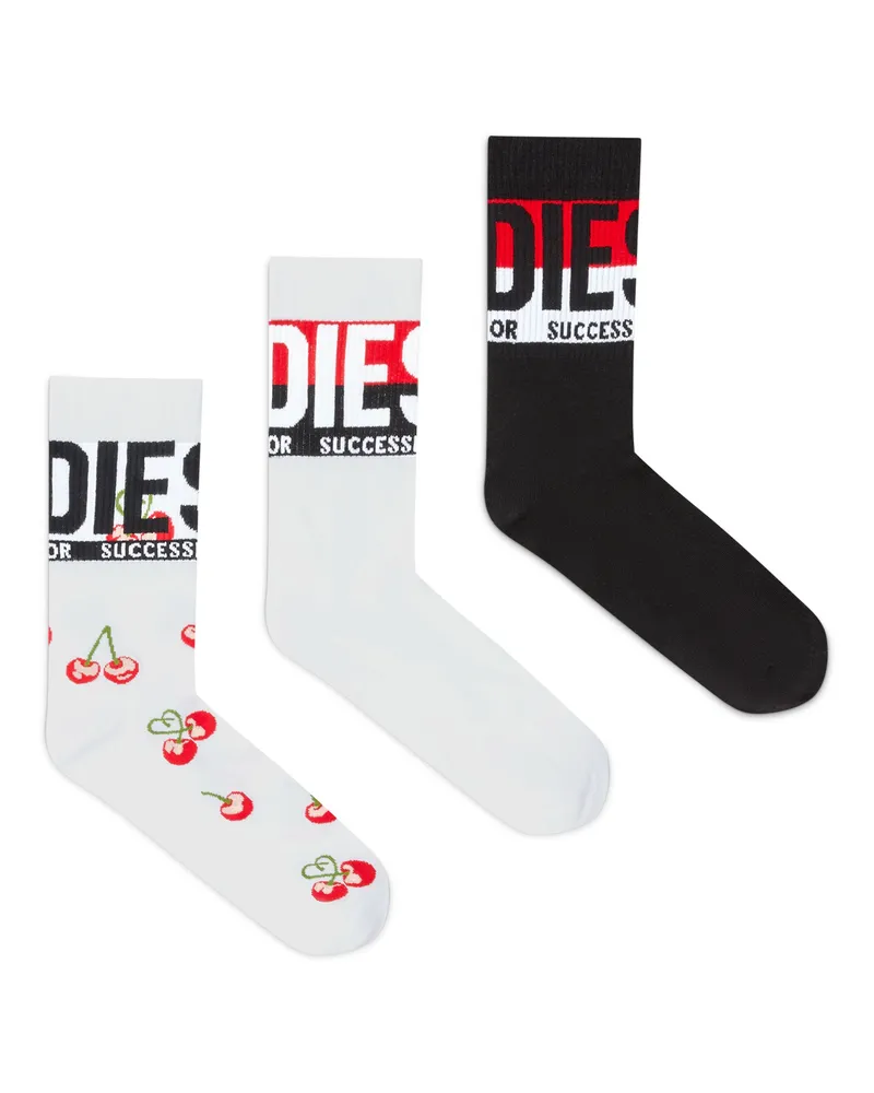 Diesel Dreierpack Baumwollsocken mit Jacquard-Motiven - Socken - Herren - Bunt Bunt