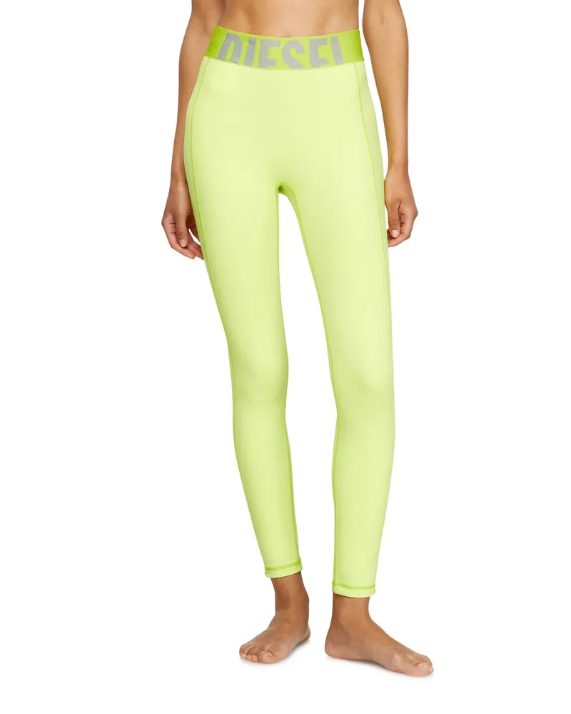 Diesel Leggings aus Mikrofaser mit Cut-off-Logo - Hosen - Damen - Grün Grün