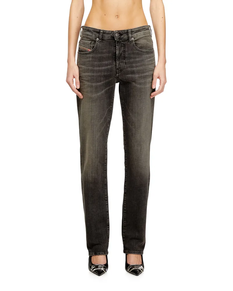 Diesel Regular Jeans Low Waist 1989 D-Mine, Grau, Knopfverschluss Grau