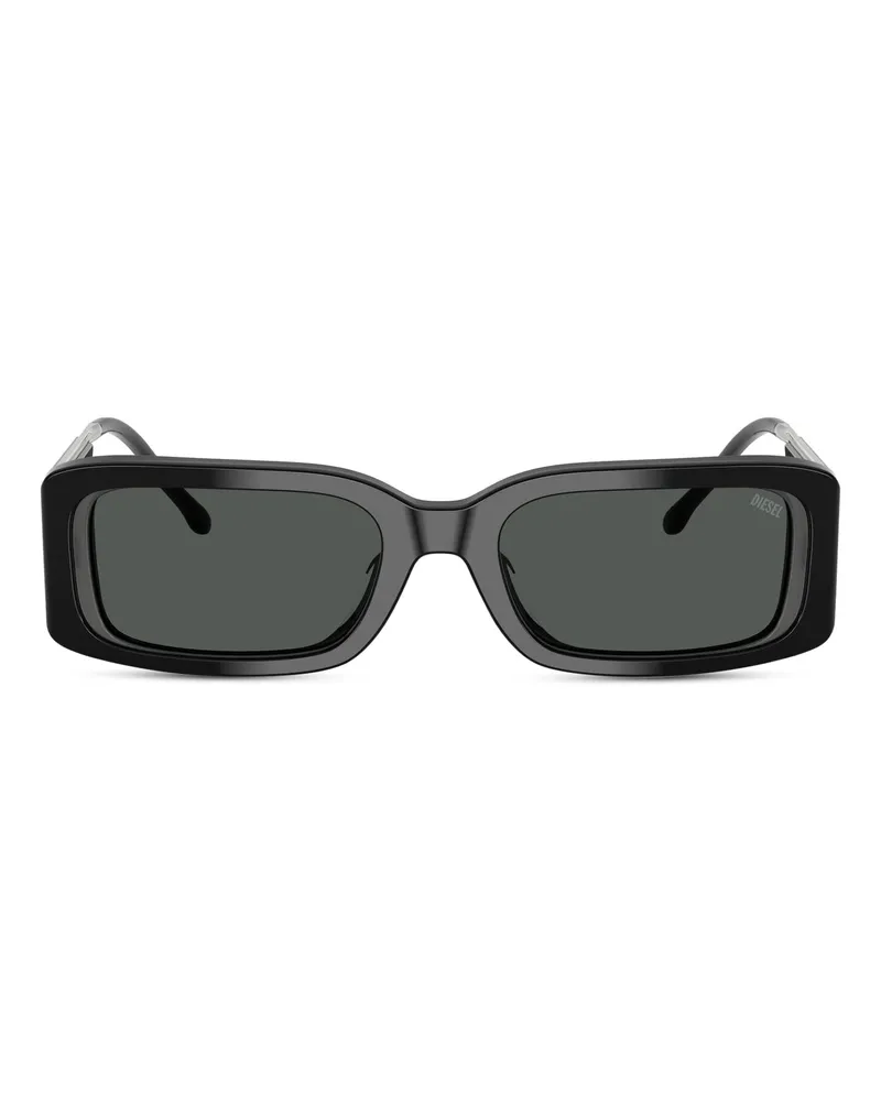 Diesel Rechteckige Sonnenbrille - Sonnenbrille - Unisex - Schwarz Schwarz