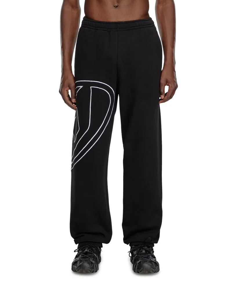 Diesel Trackhose mit großem Oval D - Hosen - Herren - Schwarz Schwarz