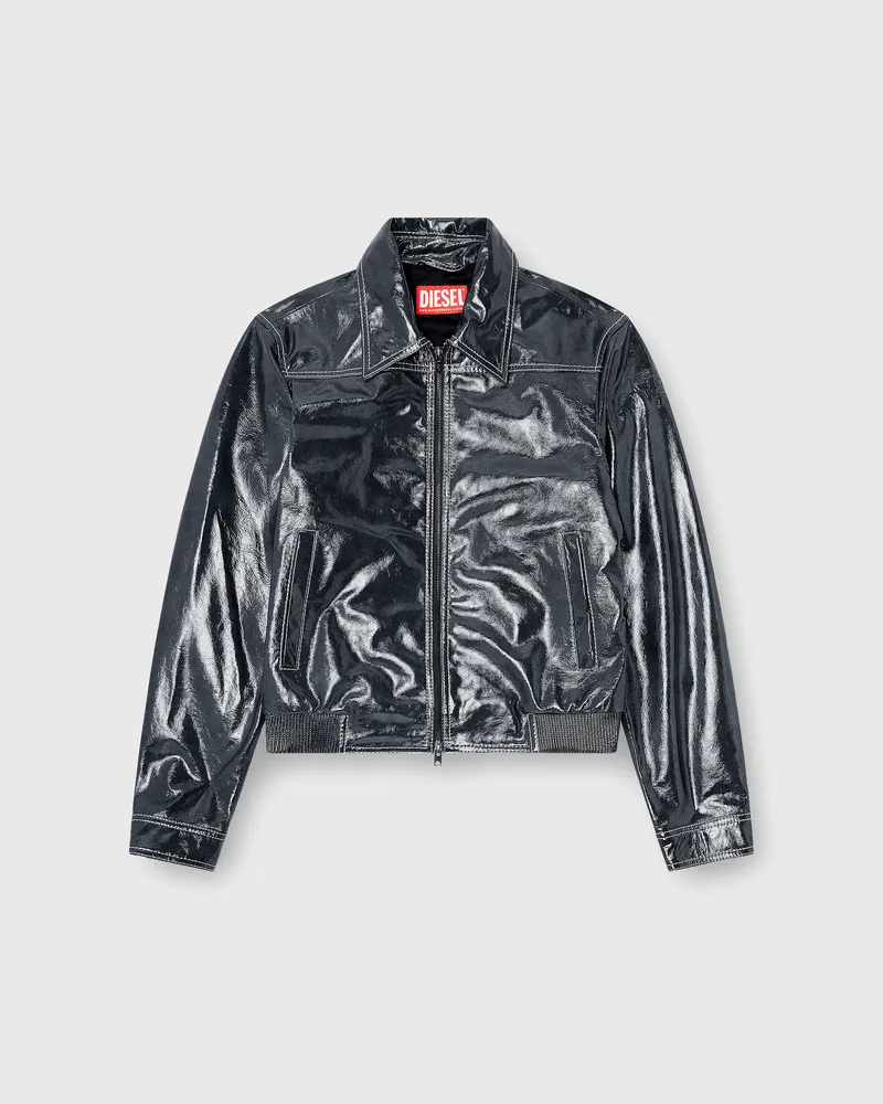 Diesel Patent-leather jacket - Lederjacken - Herren - Grau Grau