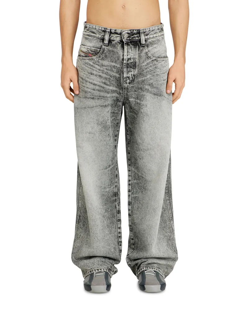 Diesel Relaxed Jeans Regular Waist 1997 D-Enim-M, Hellgrau, Knopfverschluss Grau