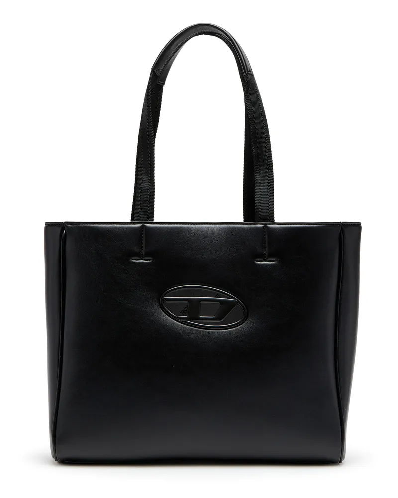 Diesel Holi-D-Quadratischer Shopper aus gebondetem Neopren - Shoppers - Unisex - Schwarz Schwarz