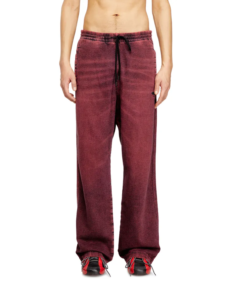Diesel Relaxed Regular Waist D-Martyans Track Denim, Farbig, Elastischer Bund Rot