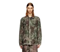 Trucker-Jacke aus zerknittertem Camouflage-Canvas - Jacken - Unisex - Bunt