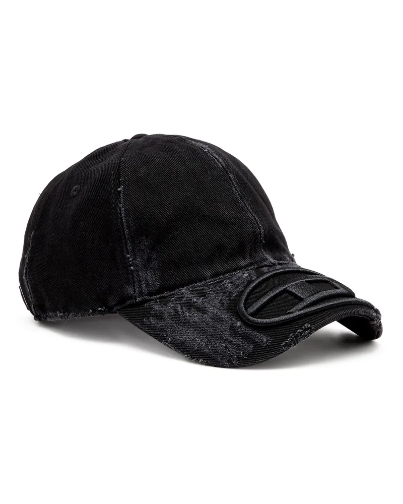 Diesel Basecap aus vielgetragenem Denim - Hüte - Herren - Schwarz Schwarz