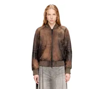 Bomberjacke aus distressed Leder - Lederjacken - Damen - Braun
