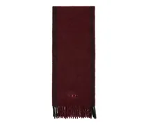 Jacquard-Wollschal in Burgunderrot - Schals - Unisex - Rot