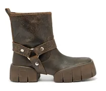 D-Tex-Biker-Stiefel aus Crackle-Leder - Stiefel - Herren - Braun