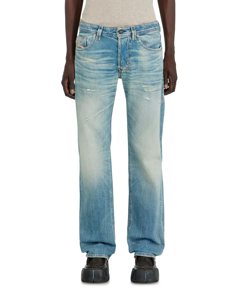 Diesel Regular Jeans Low Waist 1985 Larkee, Hellblau, Knopfverschluss Blau