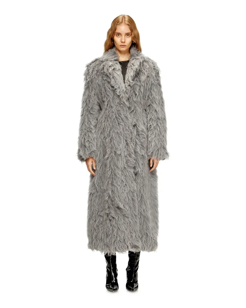 Diesel Zotteliger Mantel - Winterjacken - Damen - Grau Grau