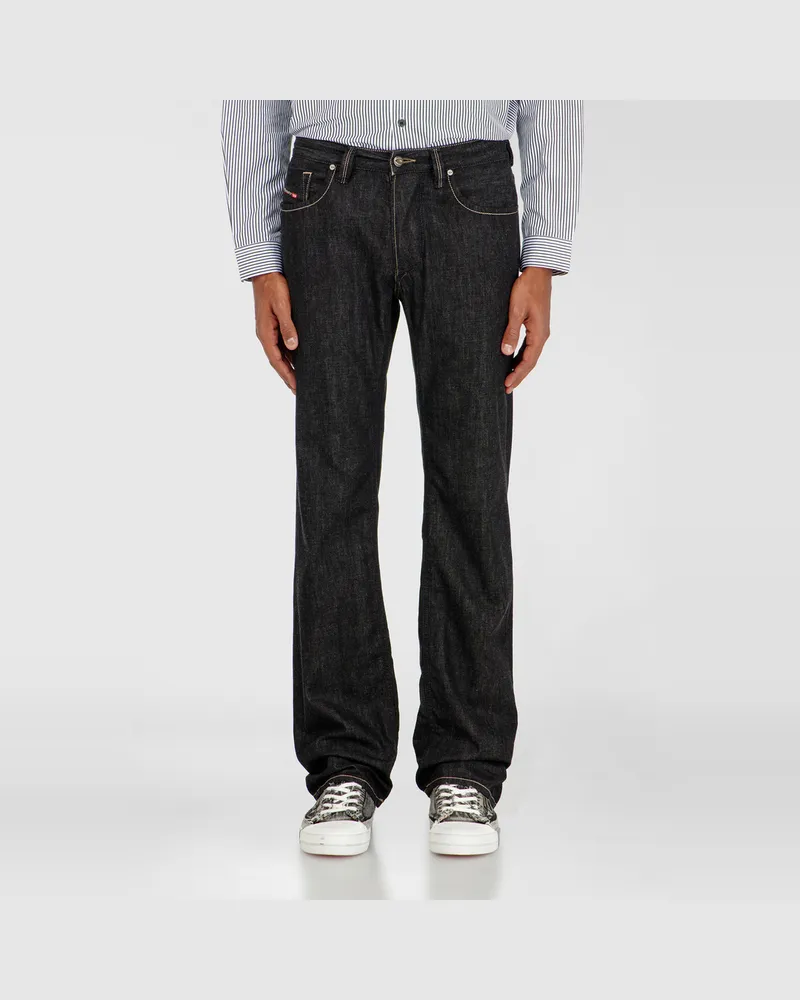 Diesel Regular Jeans Low Waist 1985 Larkee, Schwarz/Dunkelgrau, Knopfverschluss Schwarz