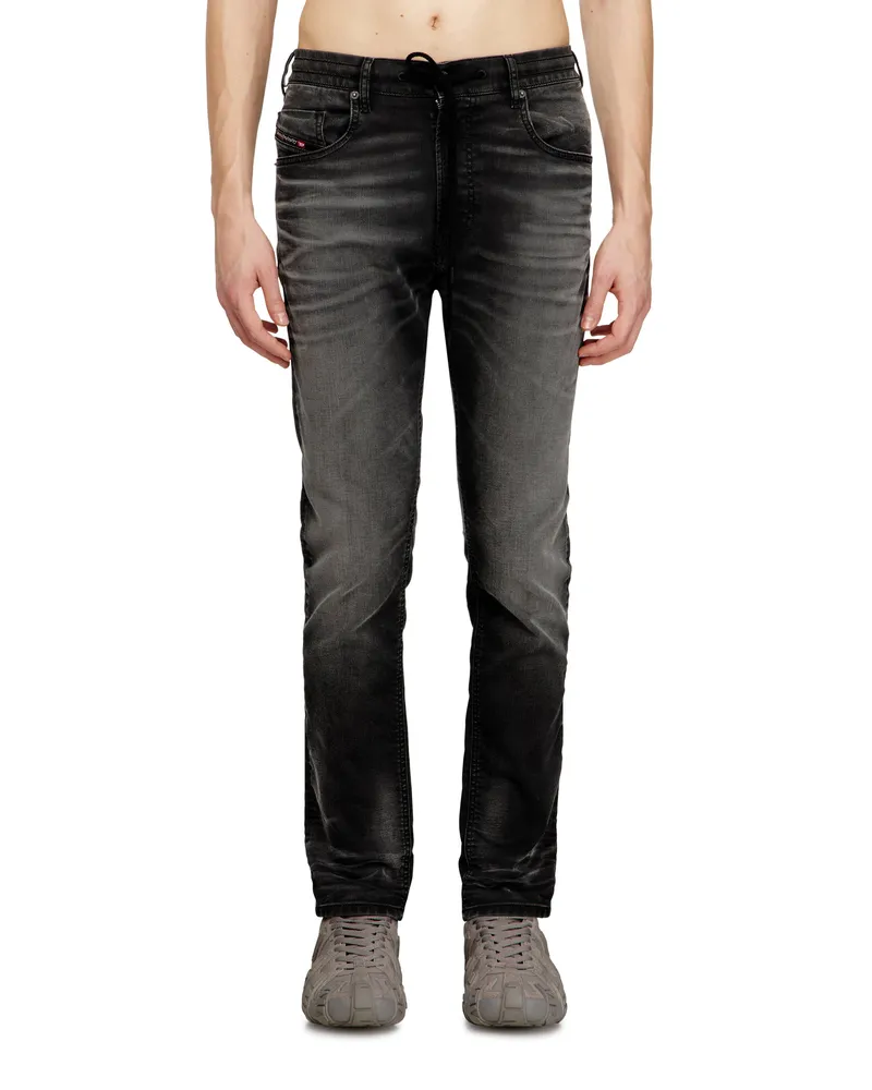 Diesel Regular Regular Waist 2032 D-Krooley Joggjeans, Schwarz/Dunkelgrau, Reißverschluss Schwarz