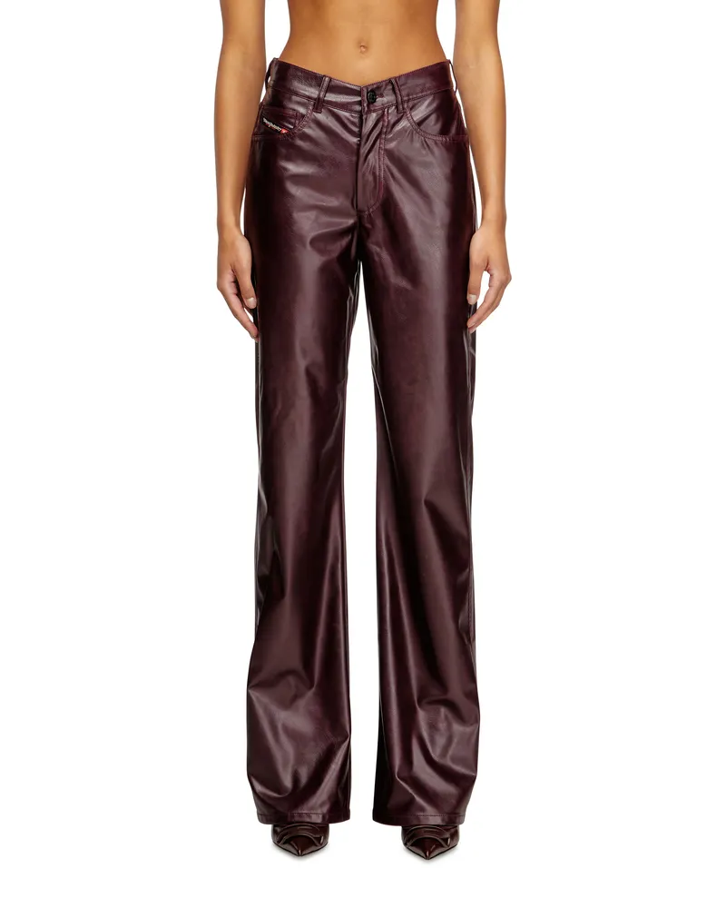 Diesel Burgunderrote Hose aus beschichtetem Stoff - Hosen - Damen - Rot Rot
