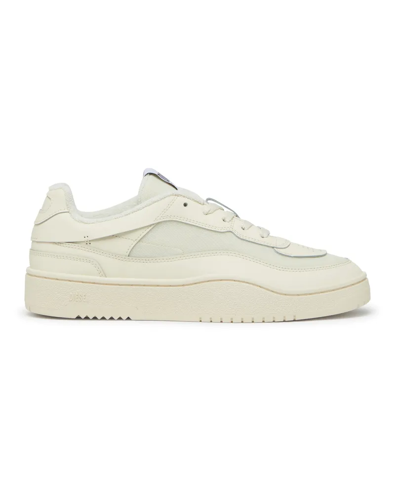 Diesel S-Oval Skate-Sneakers aus Leder mit Einsatz aus Stoff - Sneakers - Herren - Beige Beige