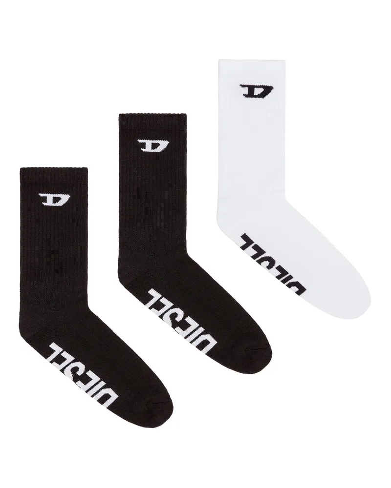 Diesel Rippsocken mit D-Logo im Dreierpack - Socken - Herren - Bunt Bunt